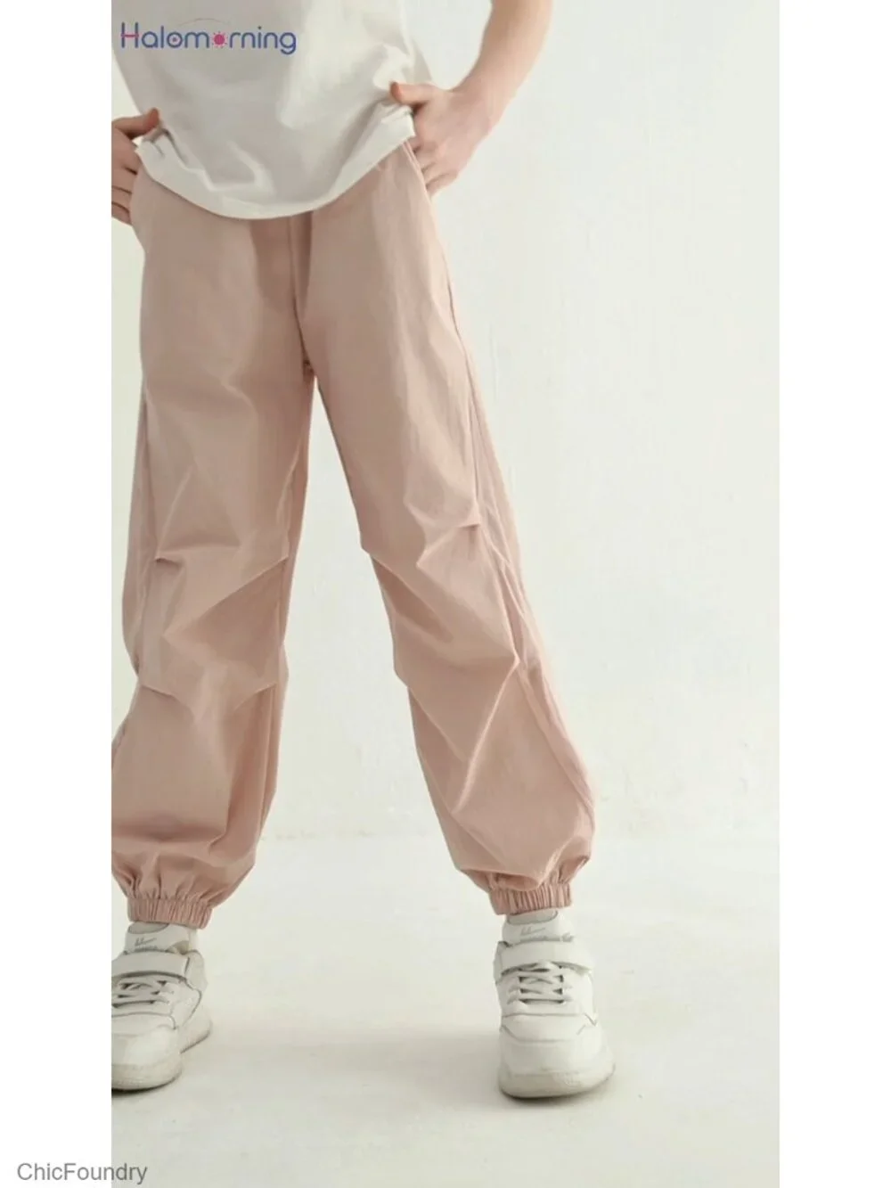 Girls Jogger Pants Kids Elastic Waist Mesh Side Hiking Pants Streetwear with